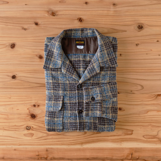 BIG YANK ROGER SHIRTS COTTON TWEED PLAID GRAY