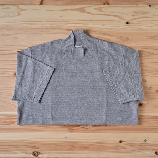 MOCK NECK TEE S/S MICRO STRIPES