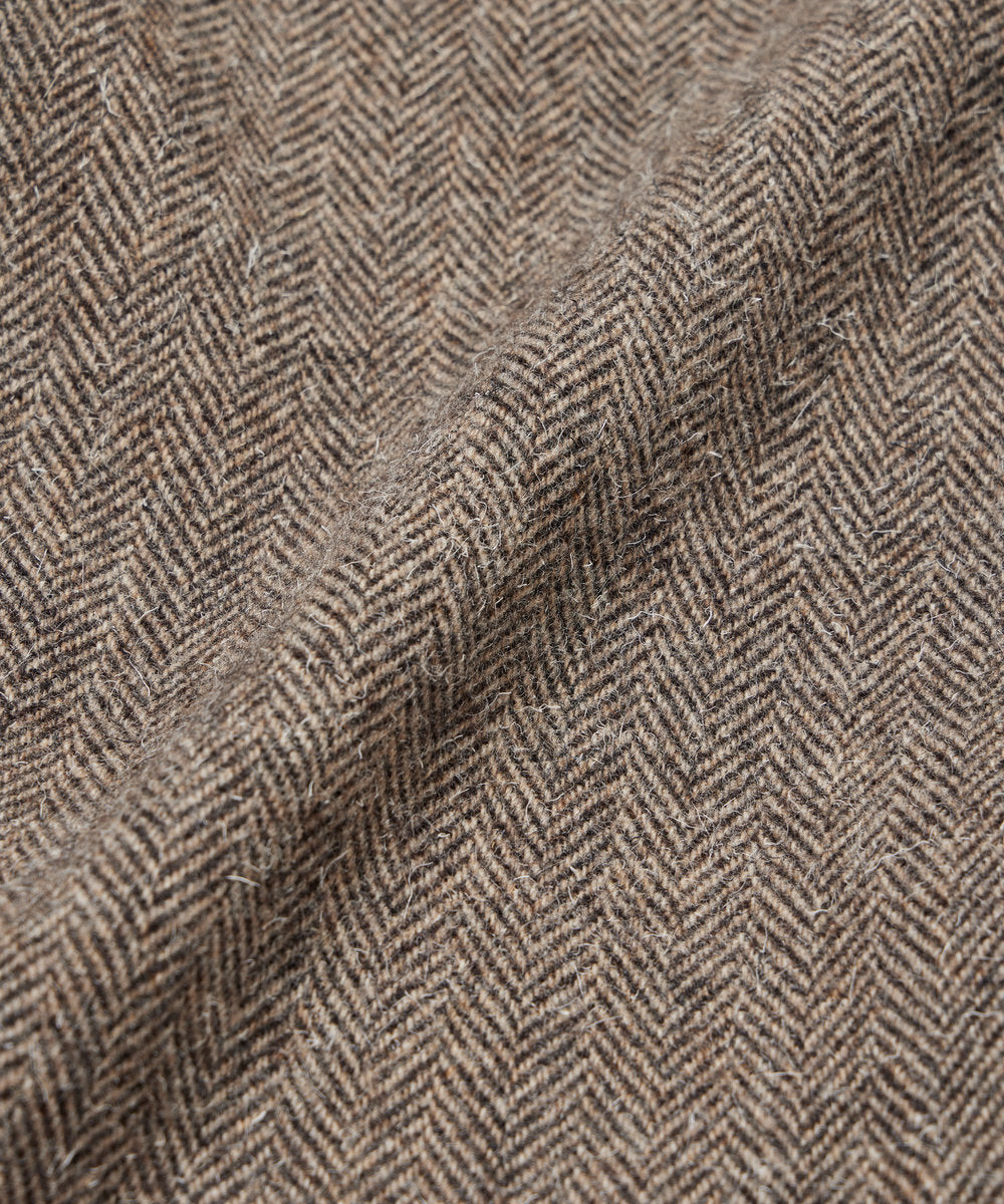 LADIES DOLMAN WOOL TWEED HRRING-BONE