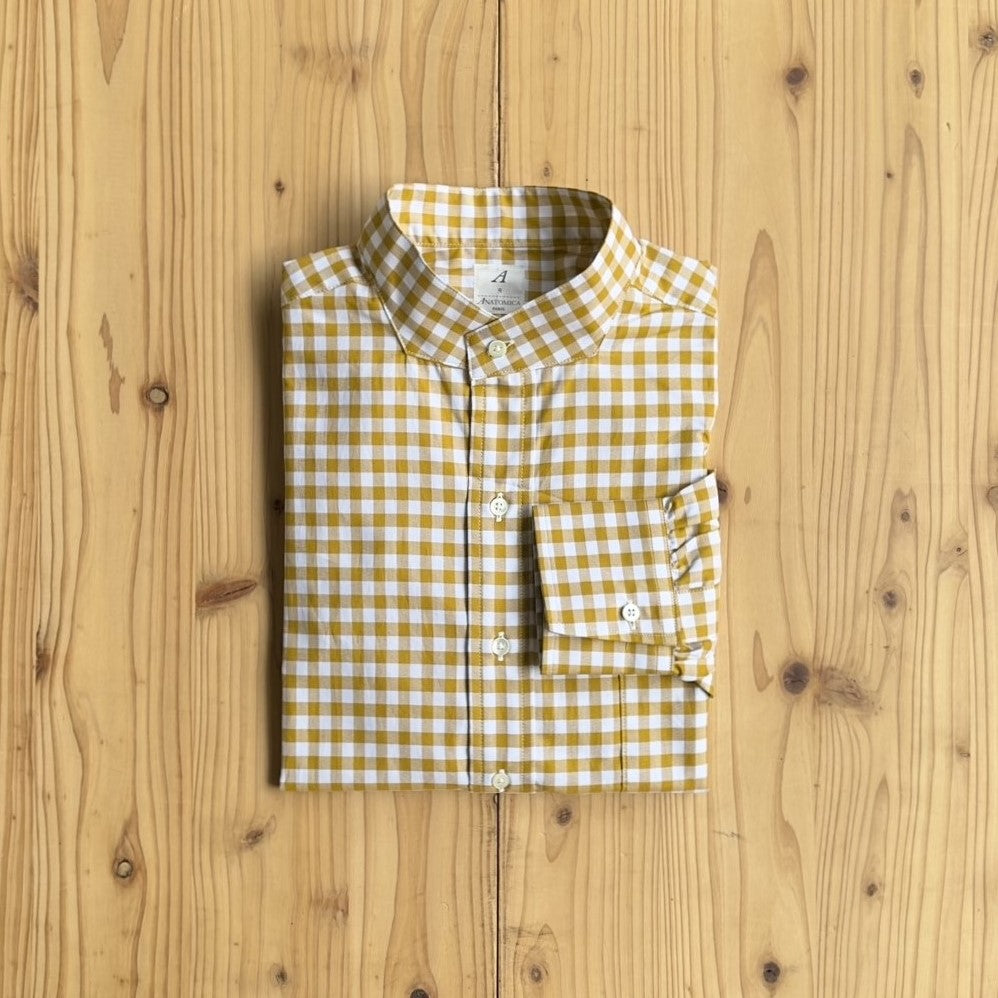 Band Collar Shirts Gingham Check – ANATOMICA NAGOYA