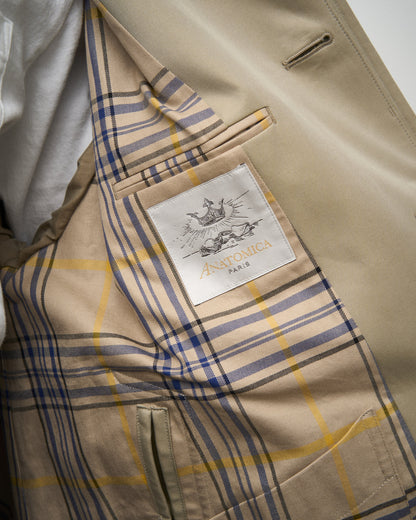 SINGLE RAGLAN COAT GABARDINE BEIGE