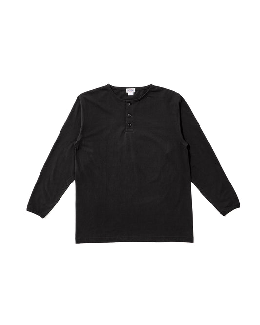 BIG YANK HENLEY NECK TEE L/S BLACK