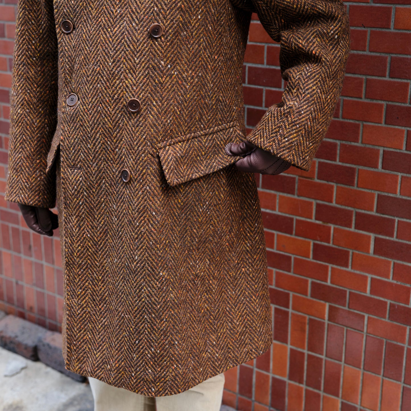 WINSTON COATING TWEED HERING BONE