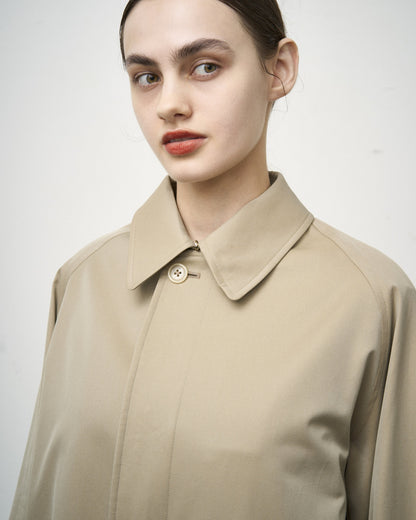 SINGLE RAGLAN COAT GABARDINE BEIGE
