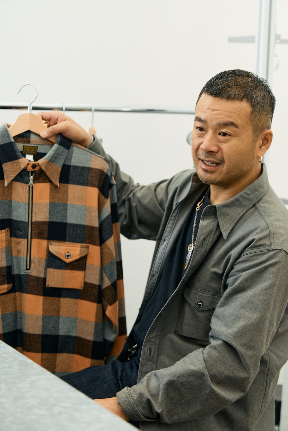 BIG YANK Y1936 HALF-ZIP SHIRTS FLANNEL BROCK CHECK