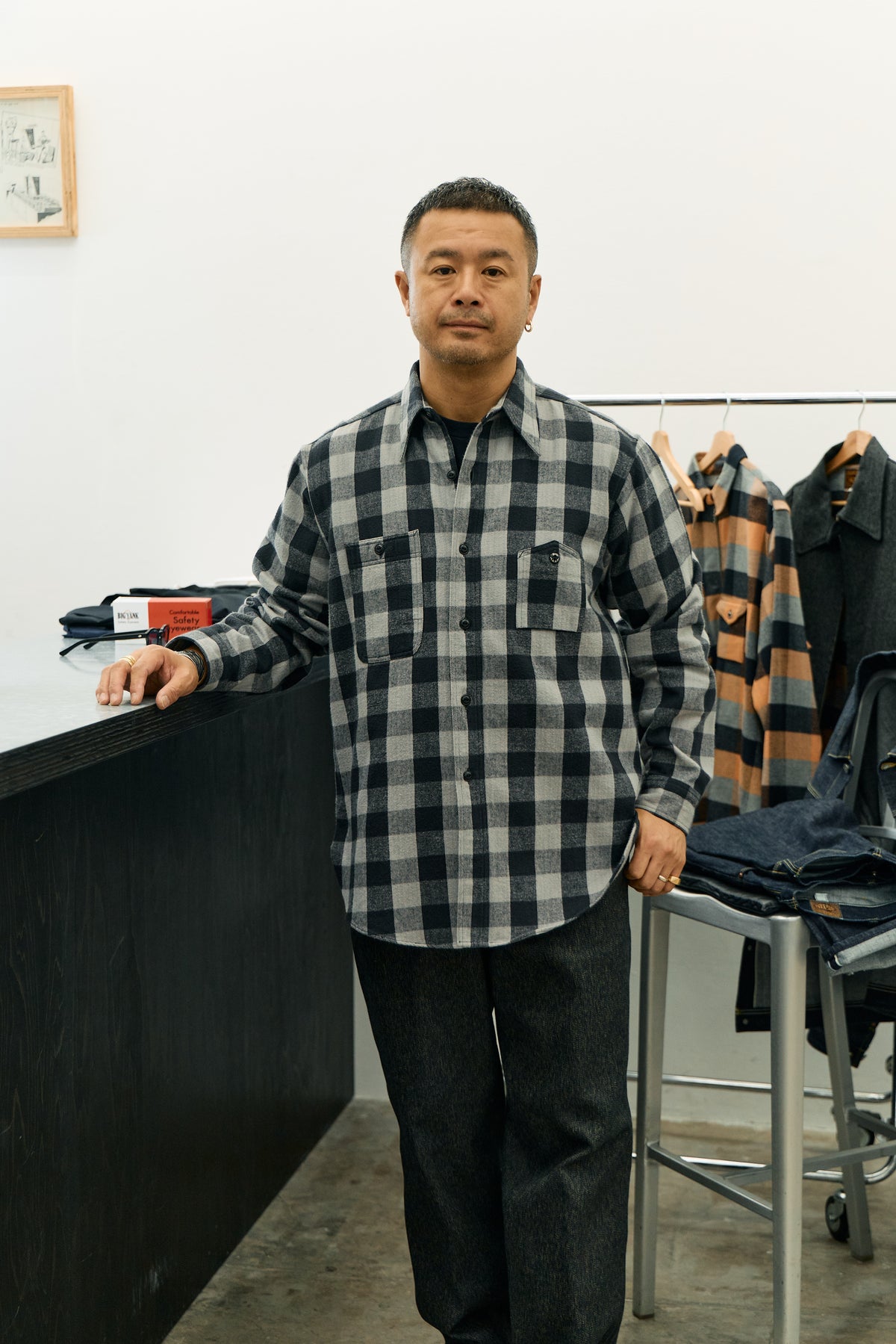 BIG YANK Y1945 SHIRTS FLANNEL BROCK CHECK GRAY