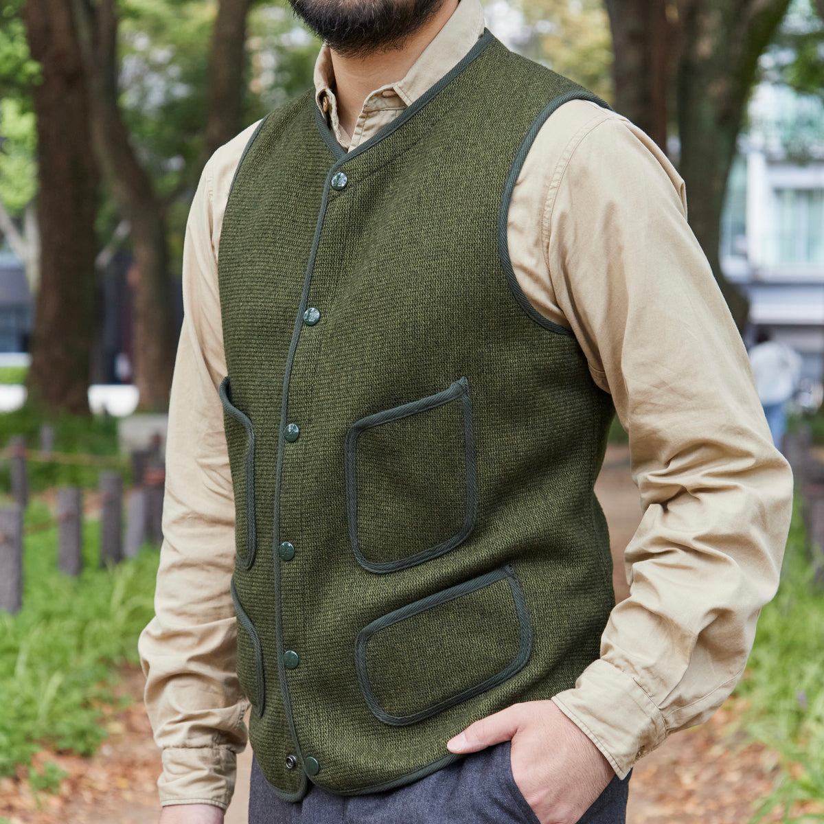 BEACH CLOTH VEST OLIVE