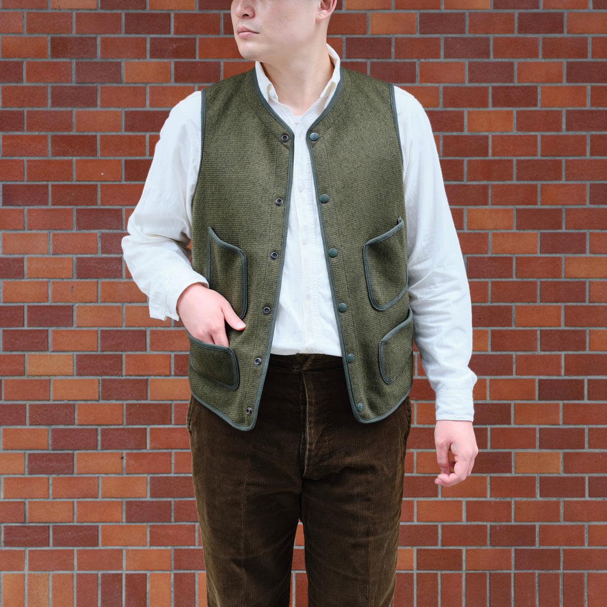 BEACH CLOTH VEST OLIVE