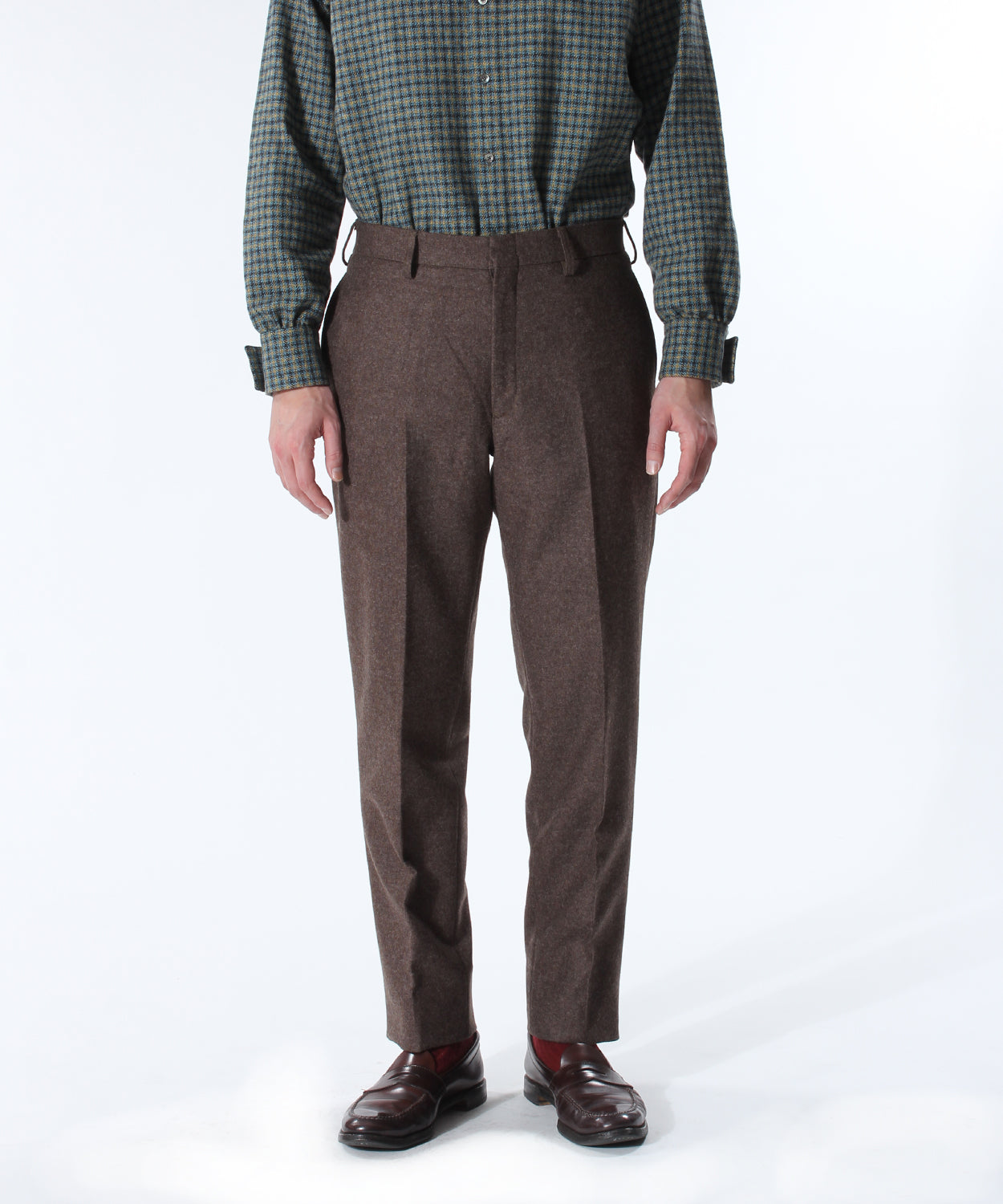 Pantalones de ajuste de ajuste ⅲ Flanela de lana
