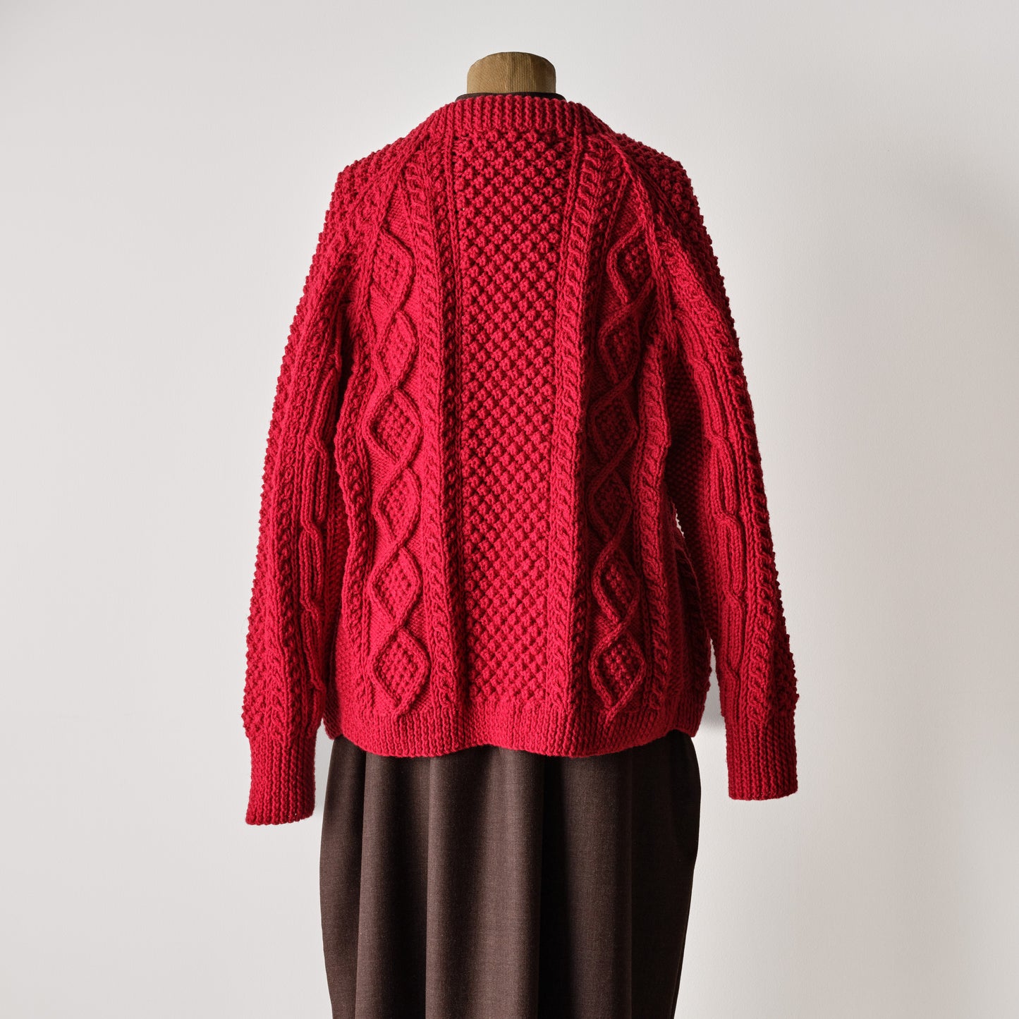 ATHENA DESIGNS for ANATOMICA ARAN CARDIGAN RED