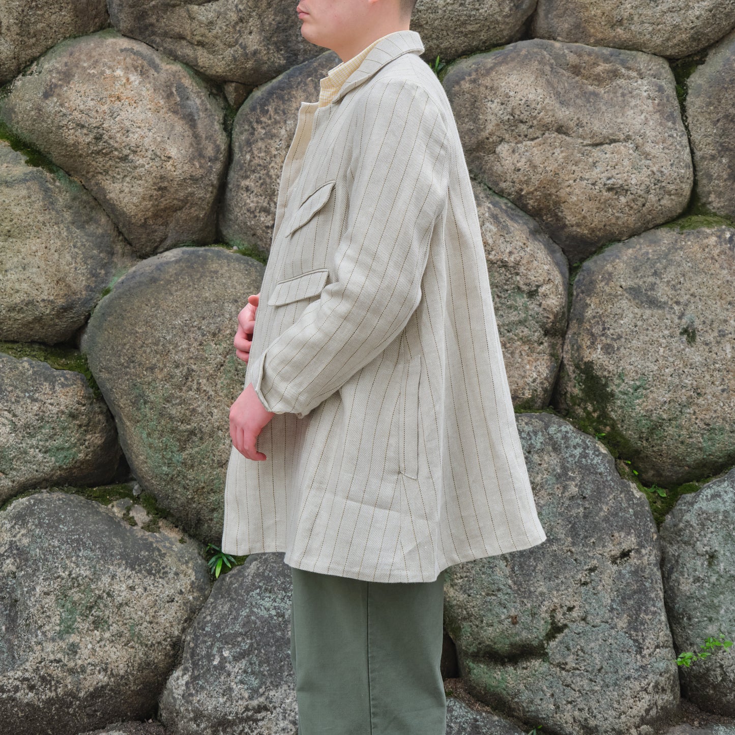 ARTHUR LINEN TENNIS STRIPES BEIGE