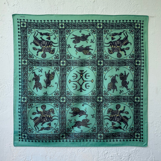 Animales de mosaico de bufanda cuadrada