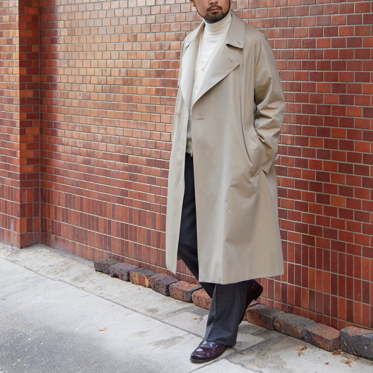 SINGLE RAGLAN COAT Ⅹ GABARDINE BEIGE