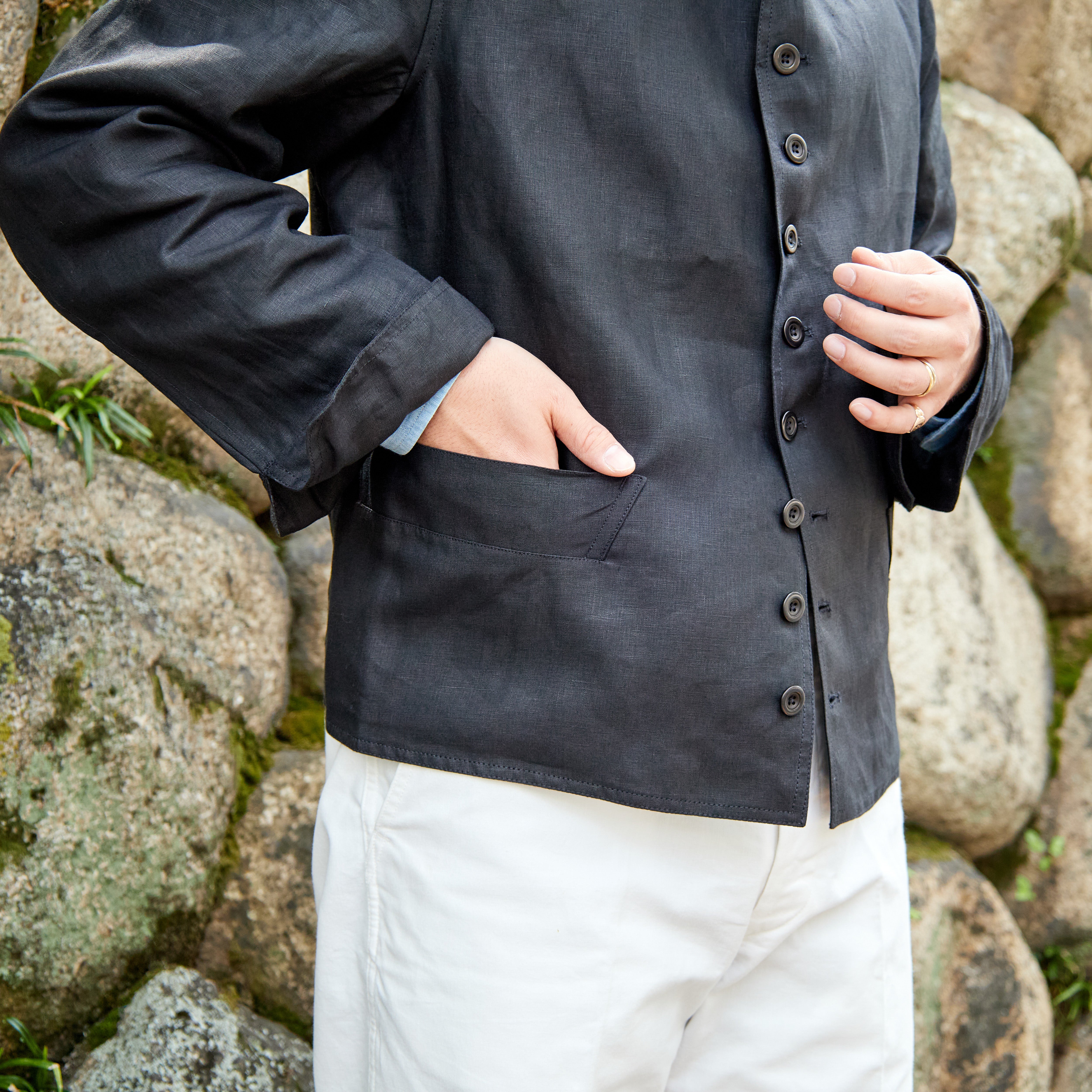 DOLMAN IRISH LINEN BLACK – ANATOMICA NAGOYA