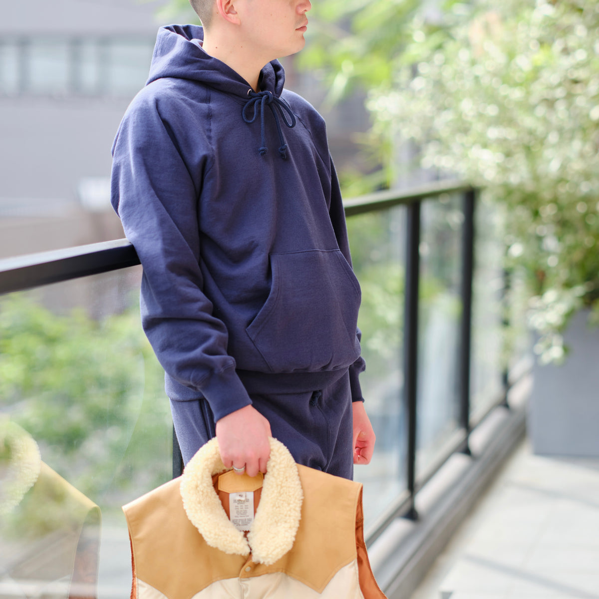 SWEAT PARKA RAGLAN SLEEVE NAVY