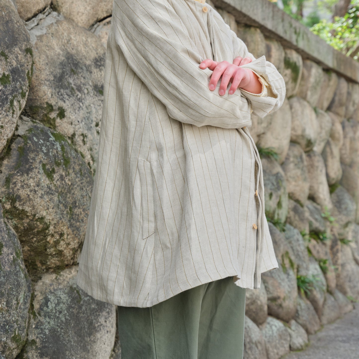 ARTHUR LINEN TENNIS STRIPES BEIGE