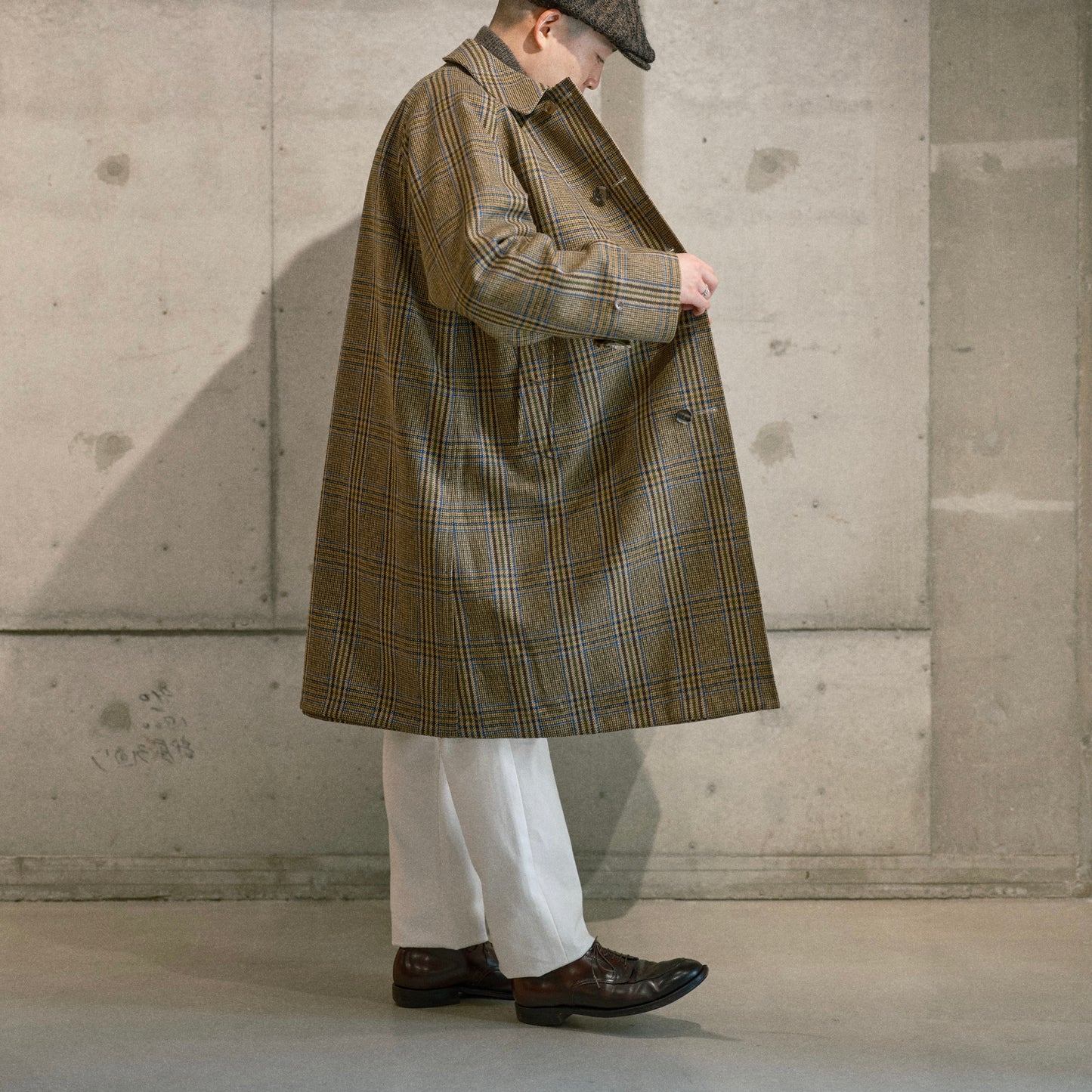 SINGLE RAGLAN COAT Ⅱ REVERSIBLE OVER CHECK BEIGE