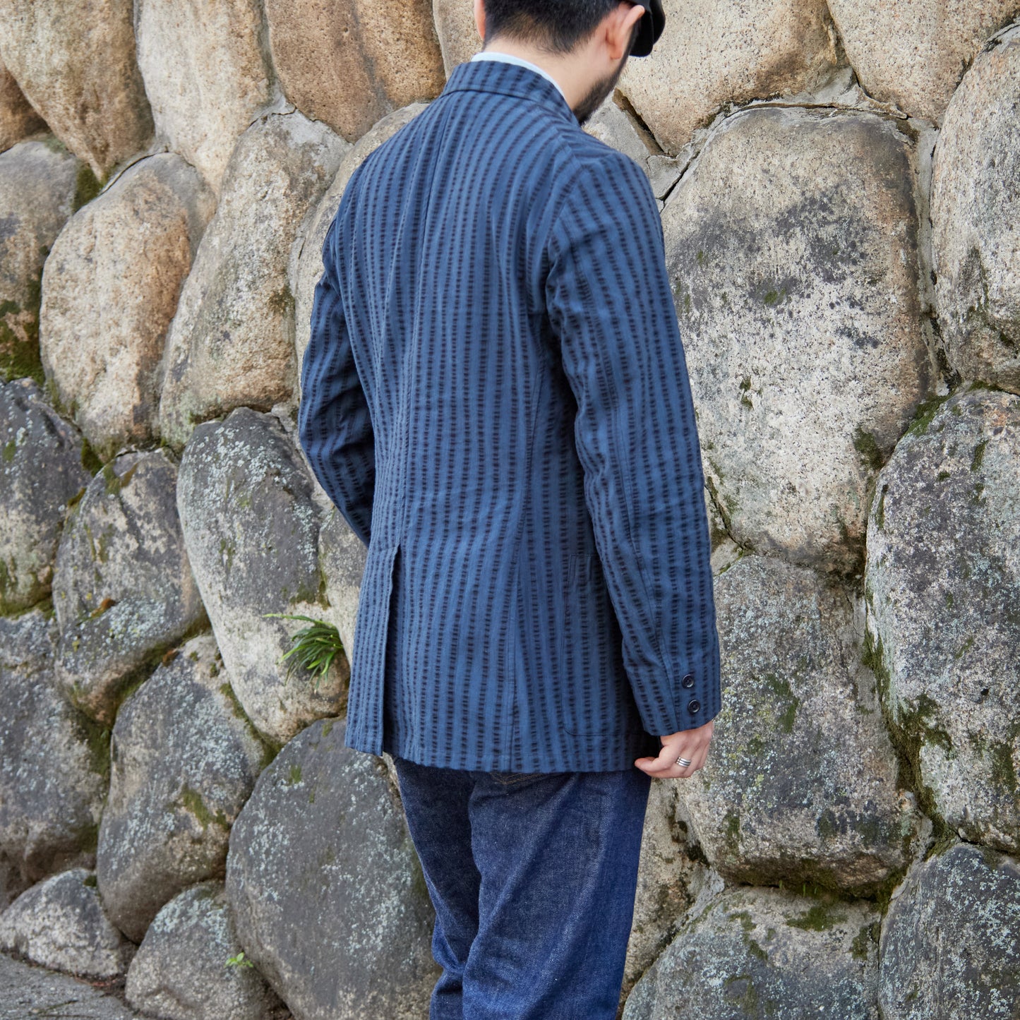 【NAGOYA LIMITED】DIOGENE WIDE SEERSUCKER GREEN STRIPE