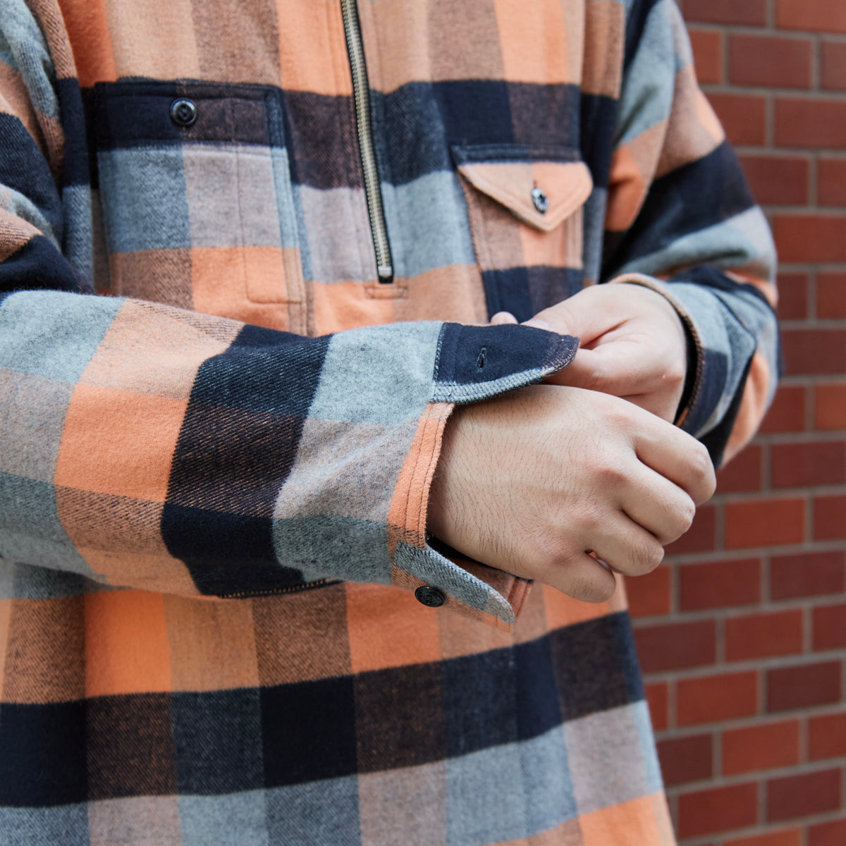 BIG YANK Y1936 HALF-ZIP SHIRTS FLANNEL BROCK CHECK