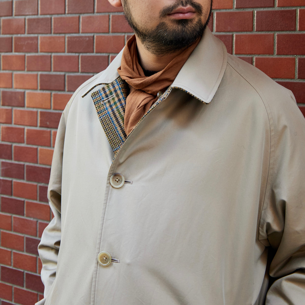 SINGLE RAGLAN COAT Ⅱ REVERSIBLE OVER CHECK BEIGE