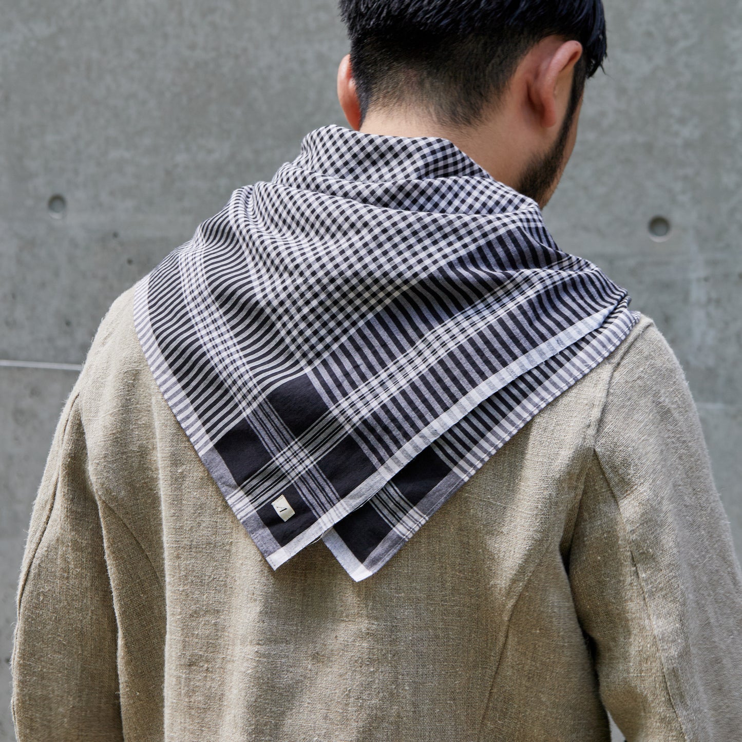 SCARF MADRAS CHECK BLACK