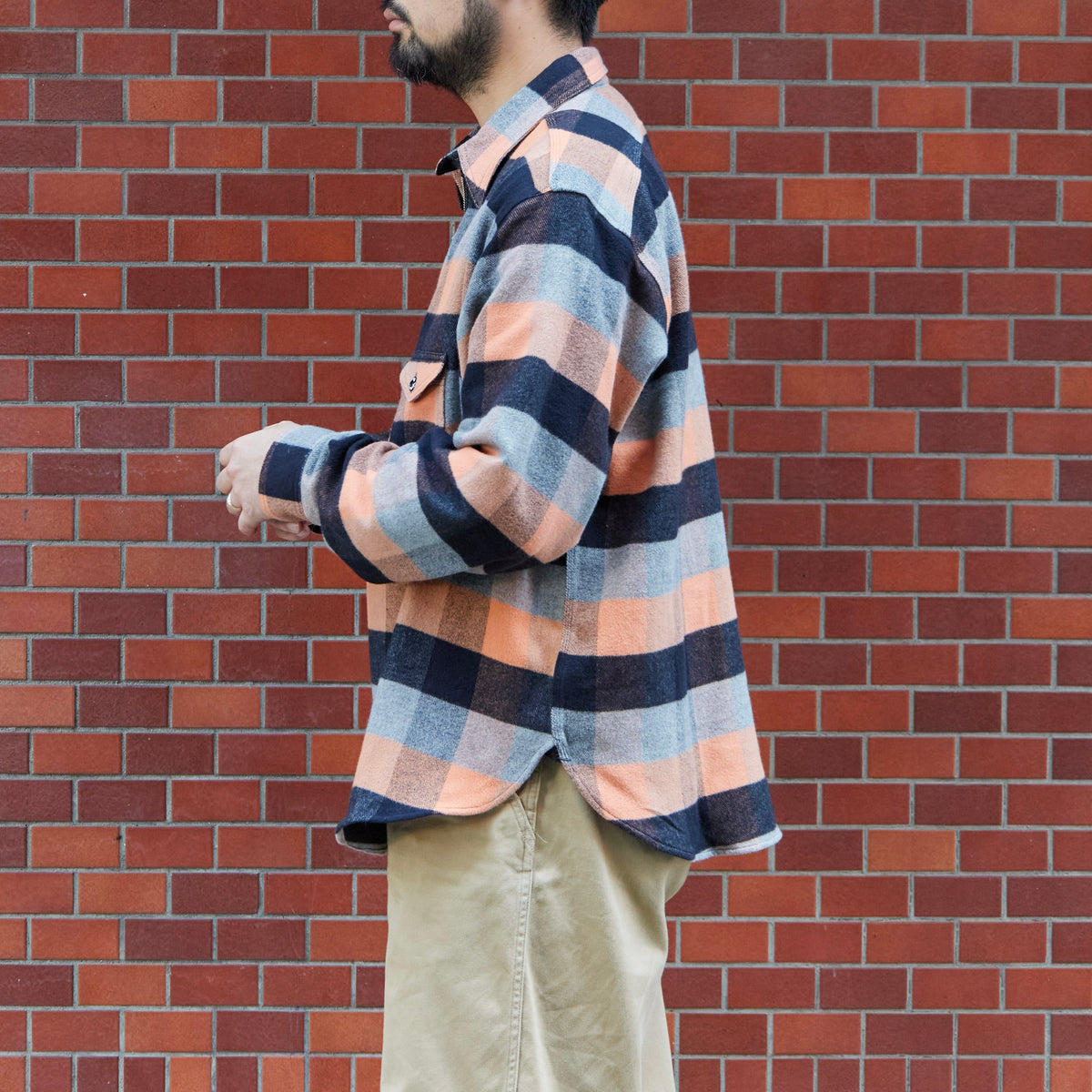 BIG YANK Y1936 HALF-ZIP SHIRTS FLANNEL BROCK CHECK