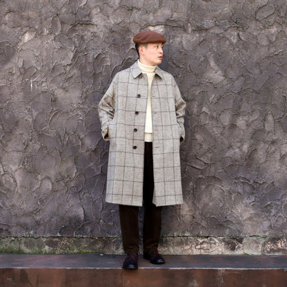 SINGLE RAGLAN COAT Ⅱ REVERSIBLE WINDOW CHECK BEIGE
