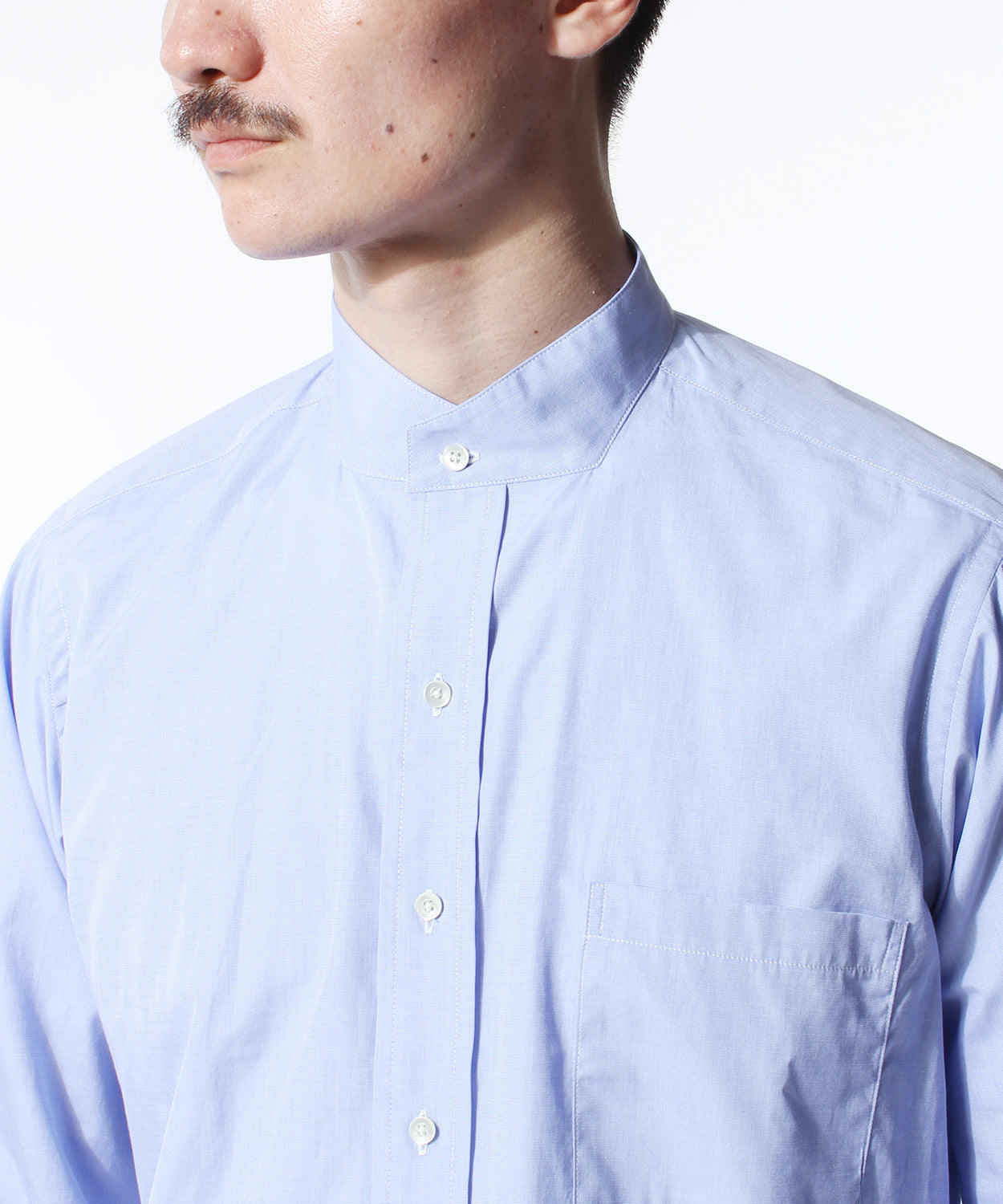 BAND COLLAR SHIRTS END ON END