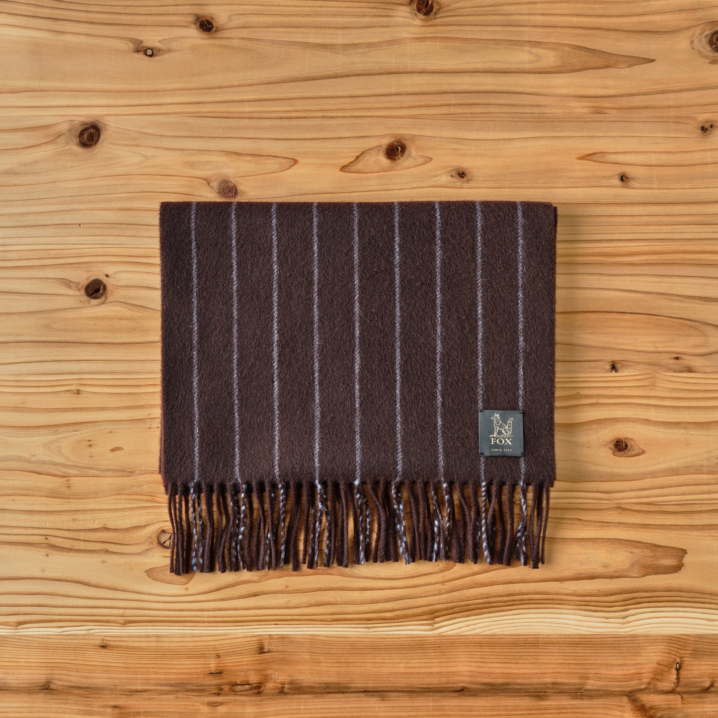 FOX BROTHERS CASHMERE SCARF CHALK STRIPE