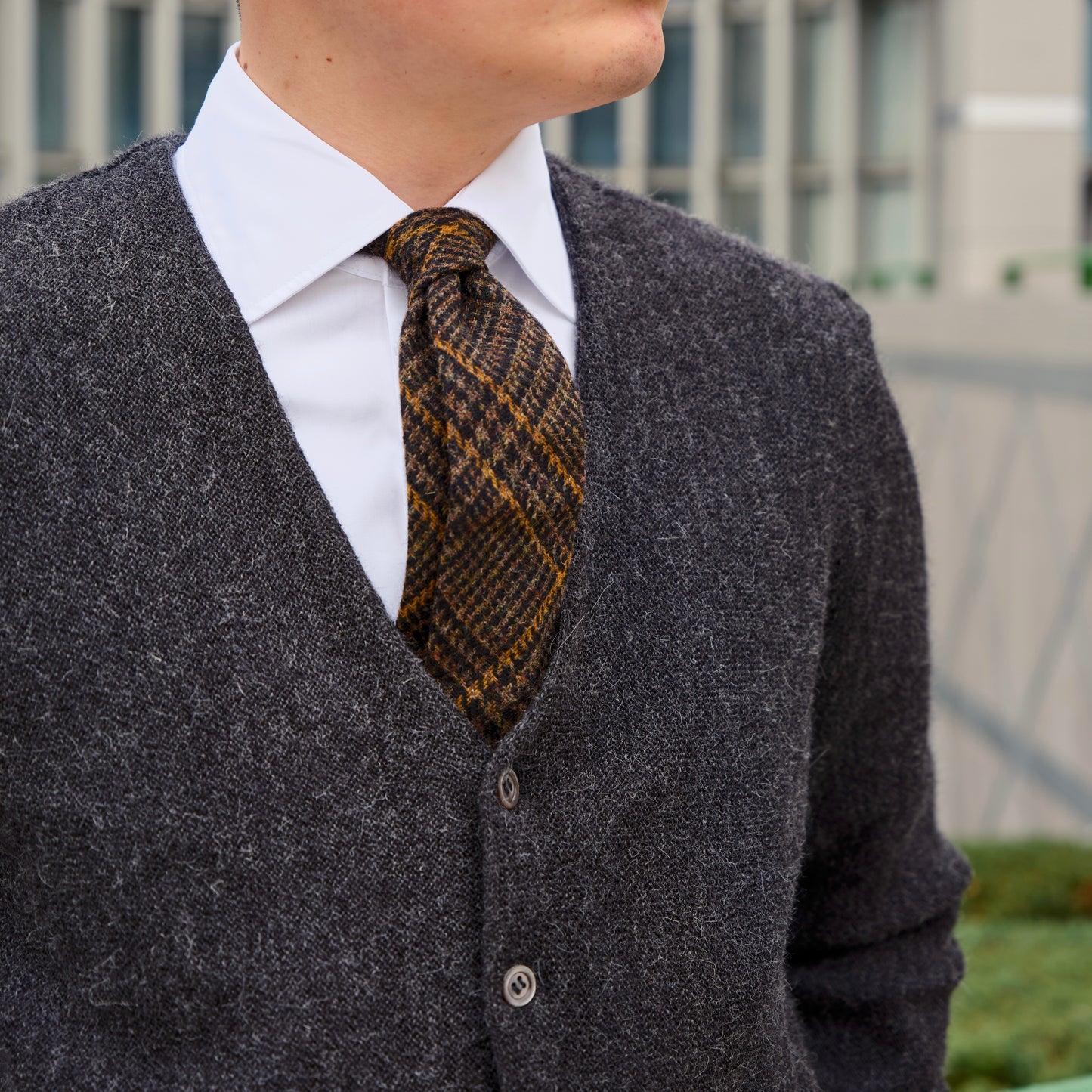 【NAGOYA LIMITED COLOR】 FANNI LEMMERMAYER  2PLY CARDIGAN CHARCOAL