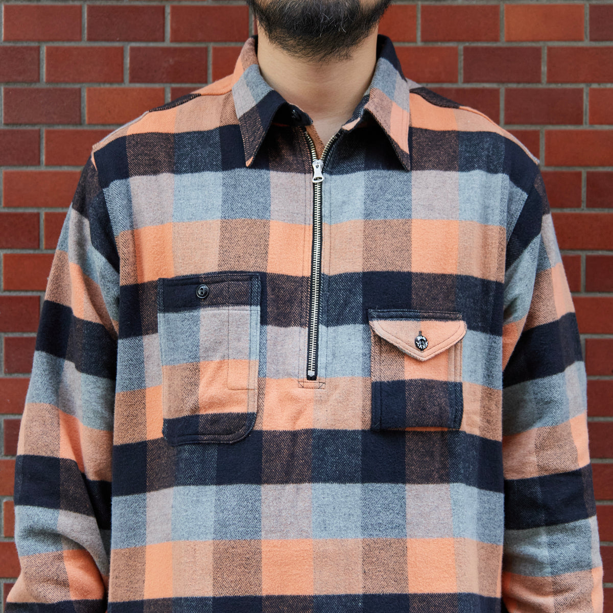 BIG YANK Y1936 HALF-ZIP SHIRTS FLANNEL BROCK CHECK