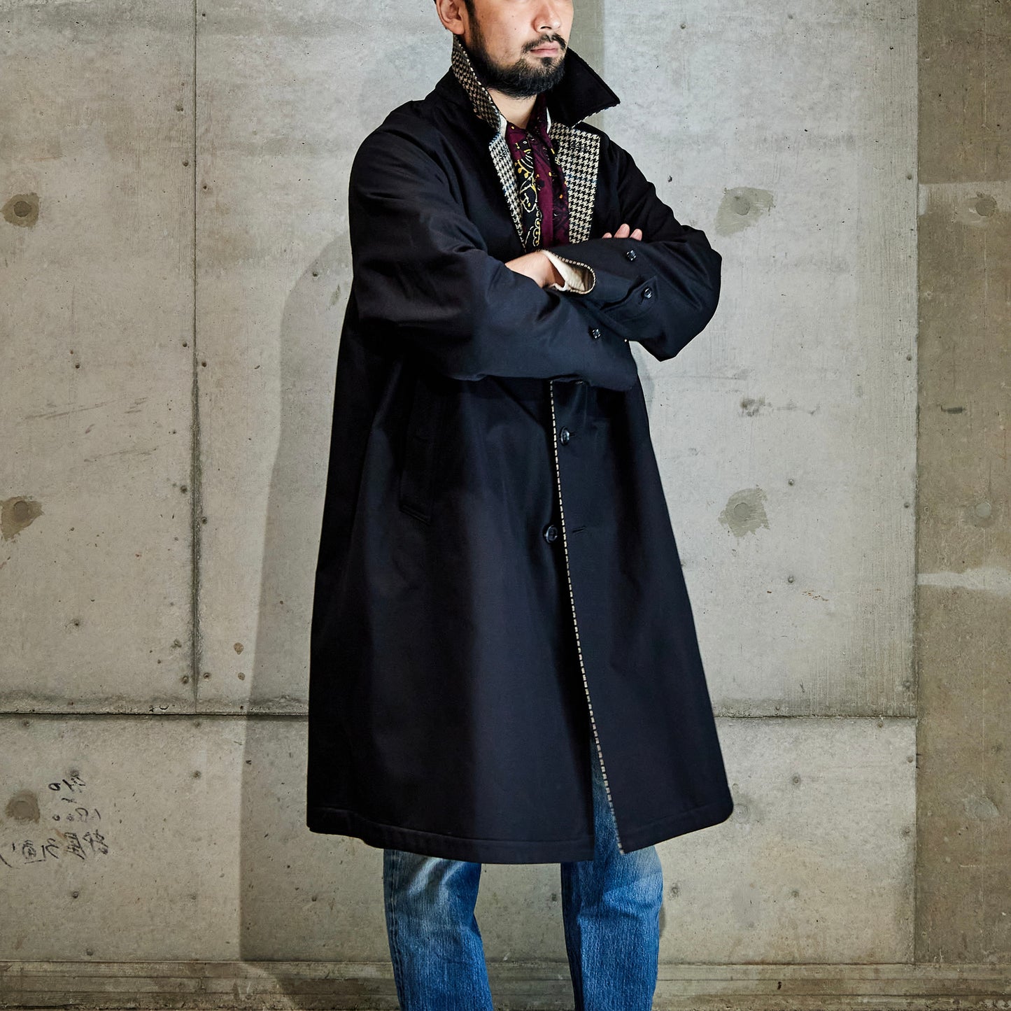 SINGLE RAGLAN COAT Ⅱ REVERSIBLE BLACK for 2025FW