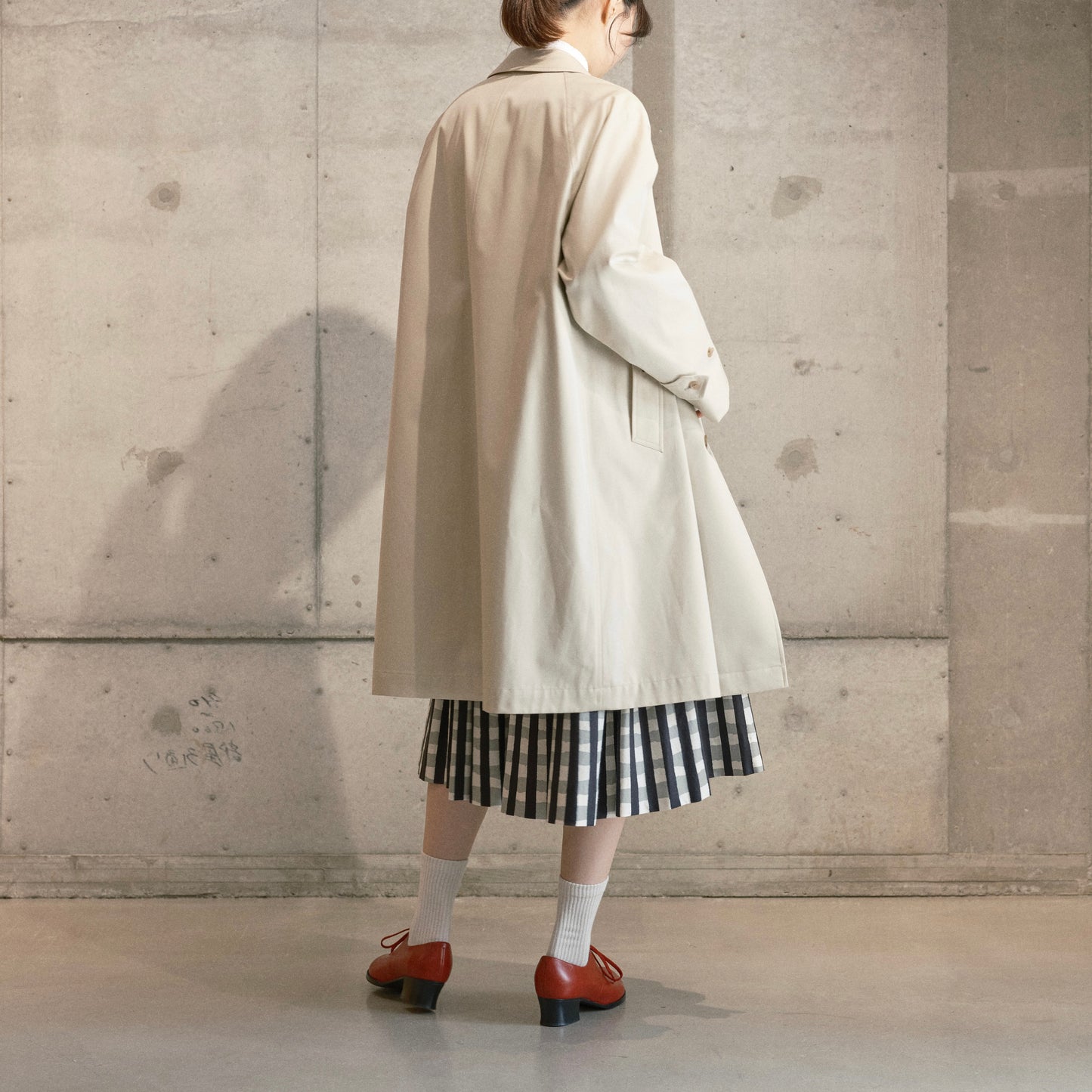 SINGLE RAGLAN COAT GABARDINE OYSTER