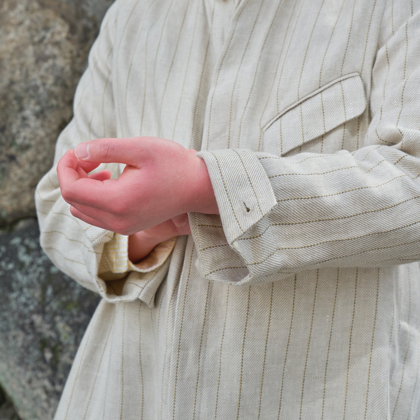 ARTHUR LINEN TENNIS STRIPES BEIGE