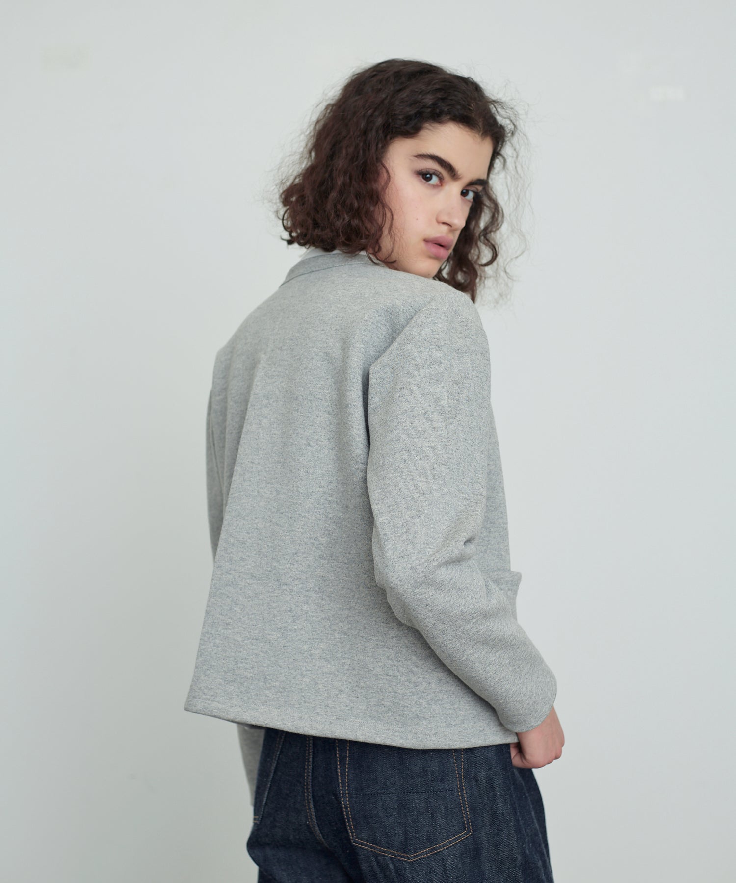 SWEAT CARDIGAN CREW NECK GRAY – ANATOMICA NAGOYA
