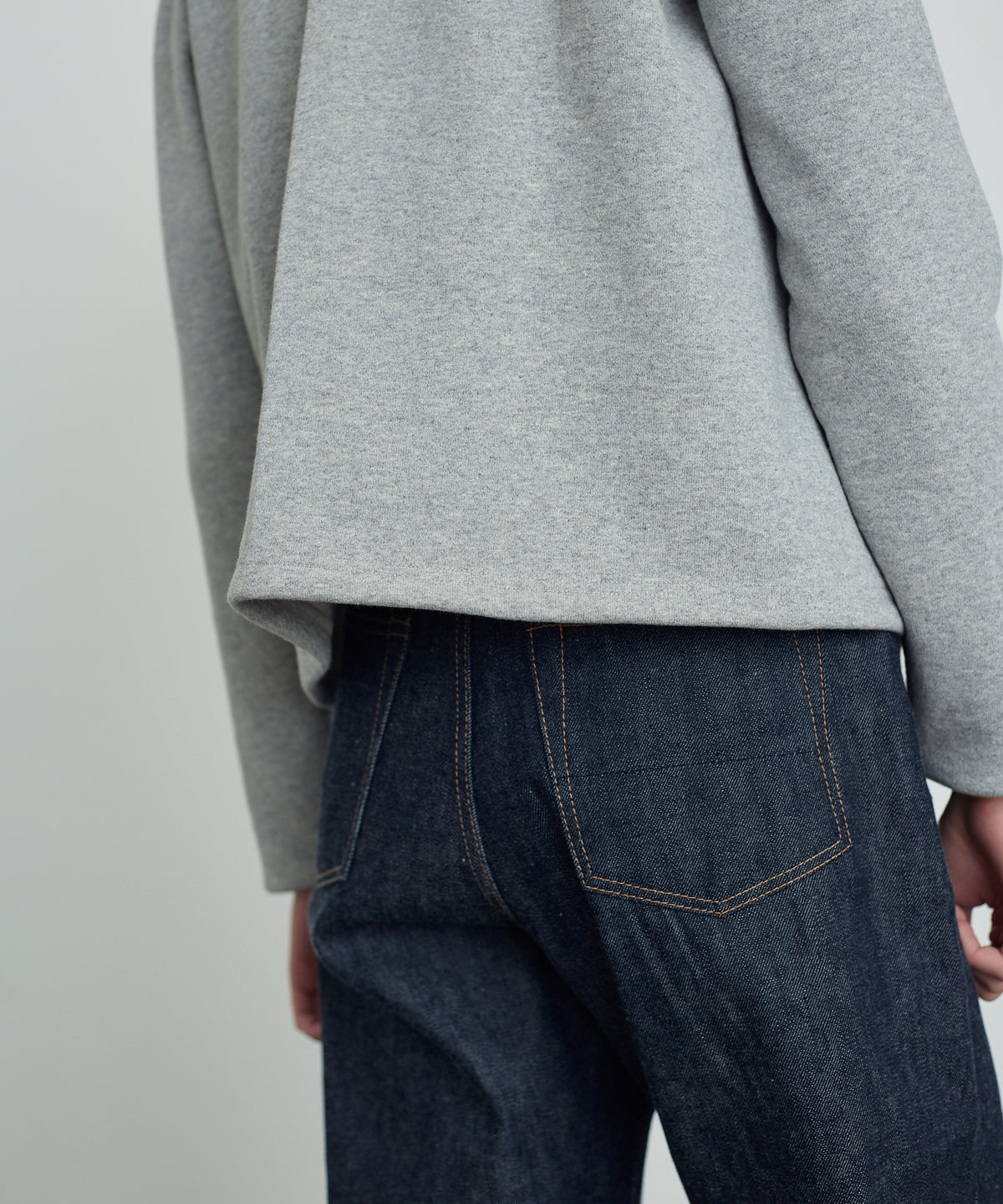 SWEAT CARDIGAN CREW NECK GRAY