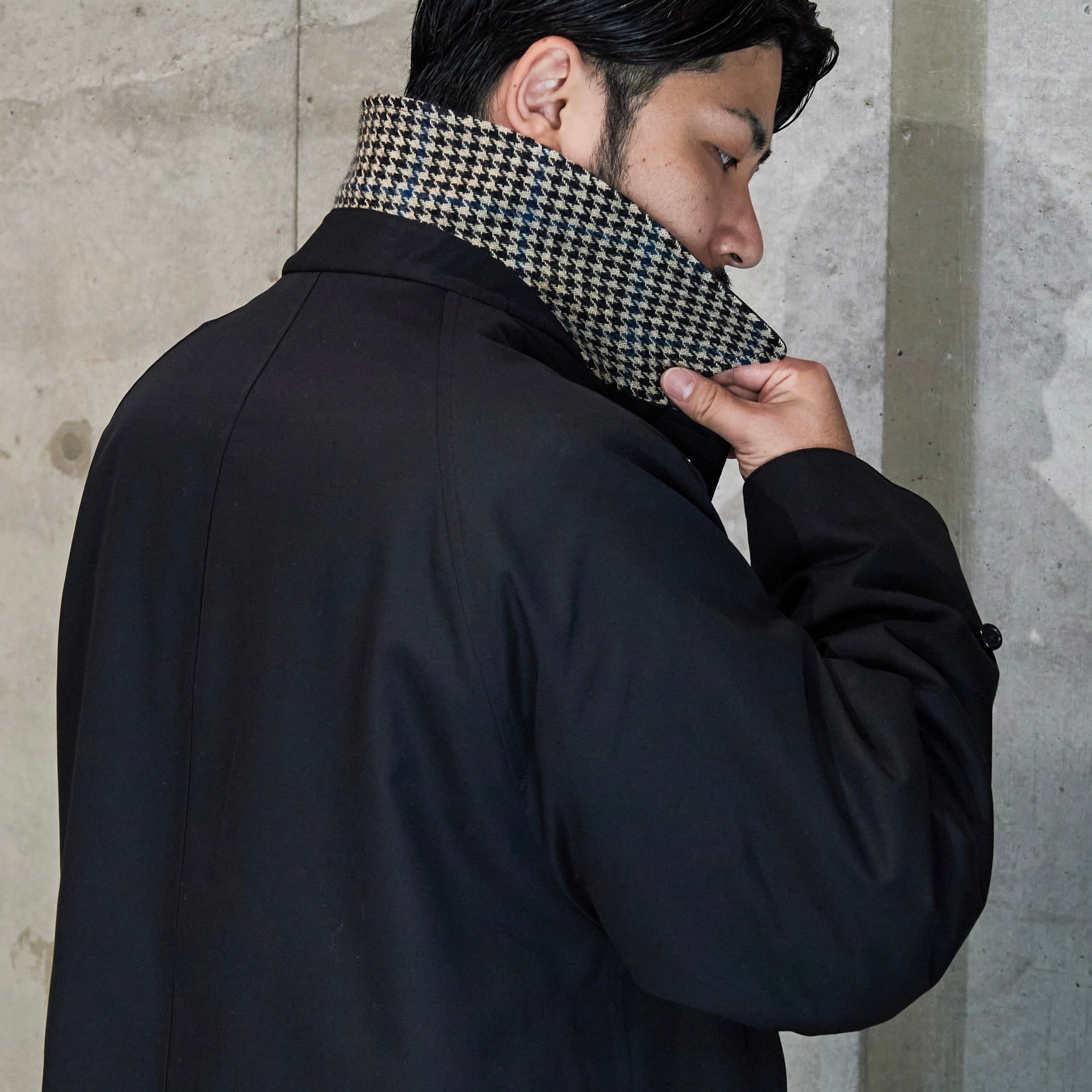 SINGLE RAGLAN COAT Ⅱ REVERSIBLE BLACK for 2025FW – ANATOMICA NAGOYA