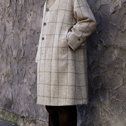 SINGLE RAGLAN COAT Ⅱ REVERSIBLE WINDOW CHECK BEIGE