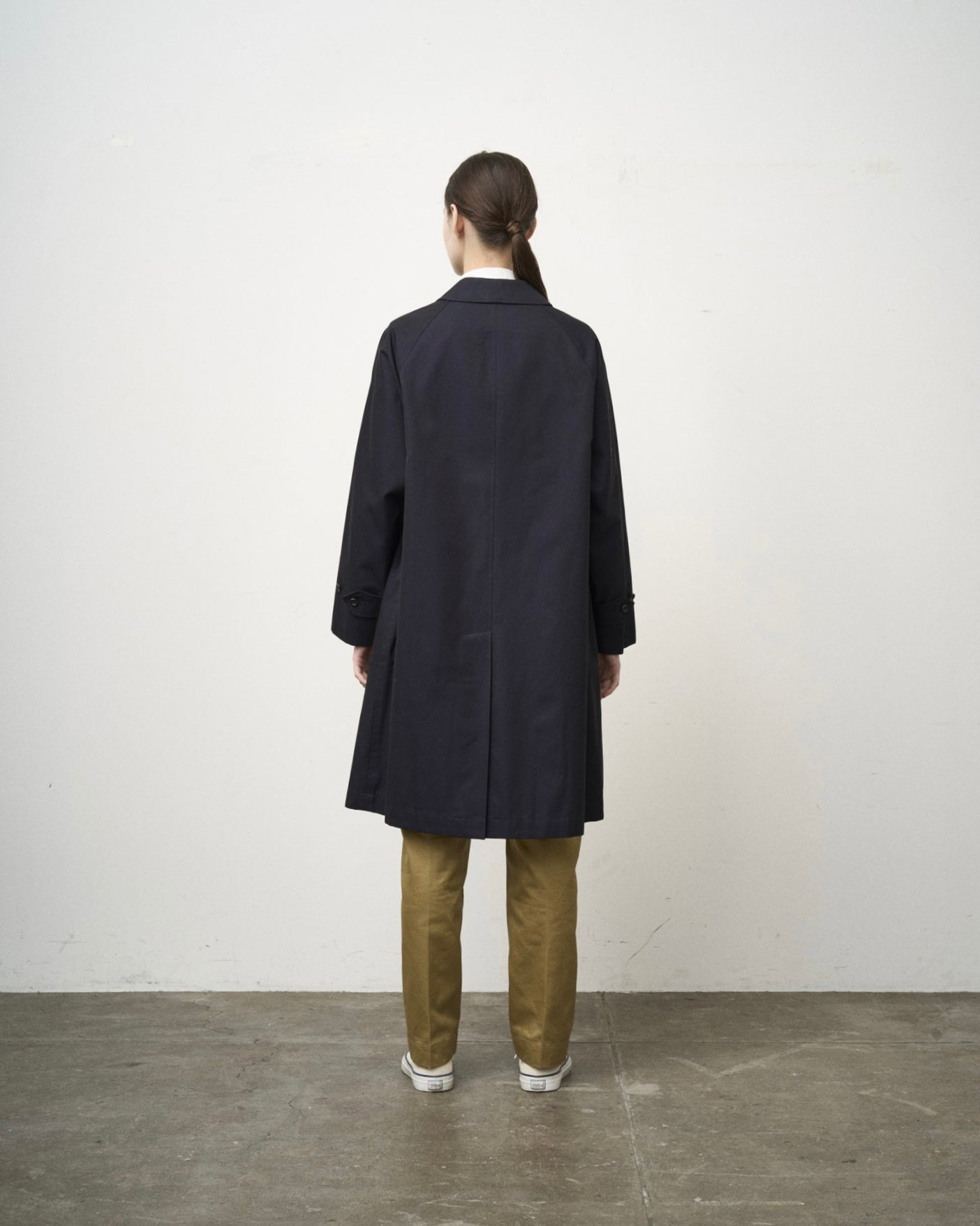 SINGLE RAGLAN COAT GABARDINE NAVY – ANATOMICA NAGOYA