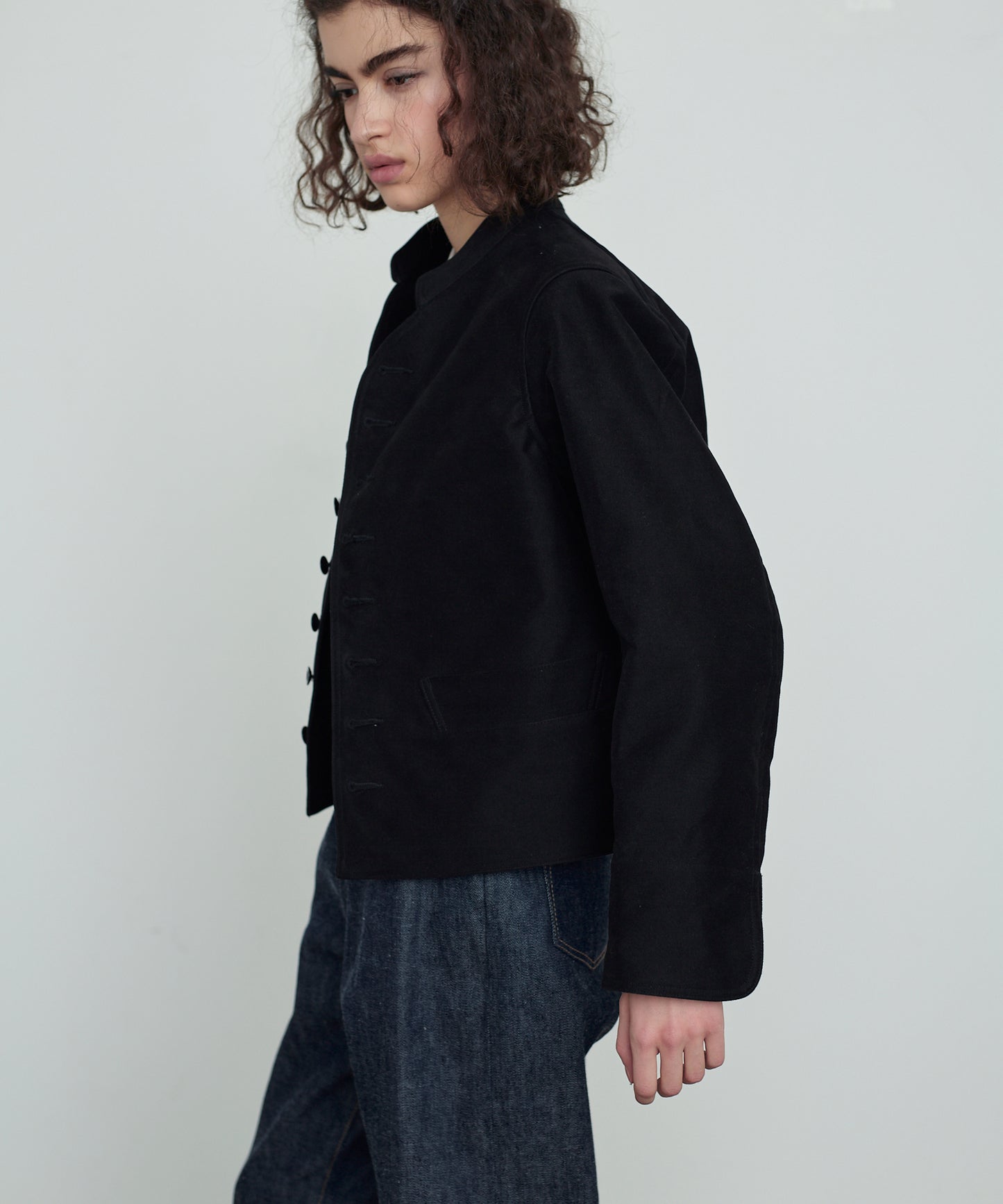 LADIES DOLMAN MOLESKIN BLACK