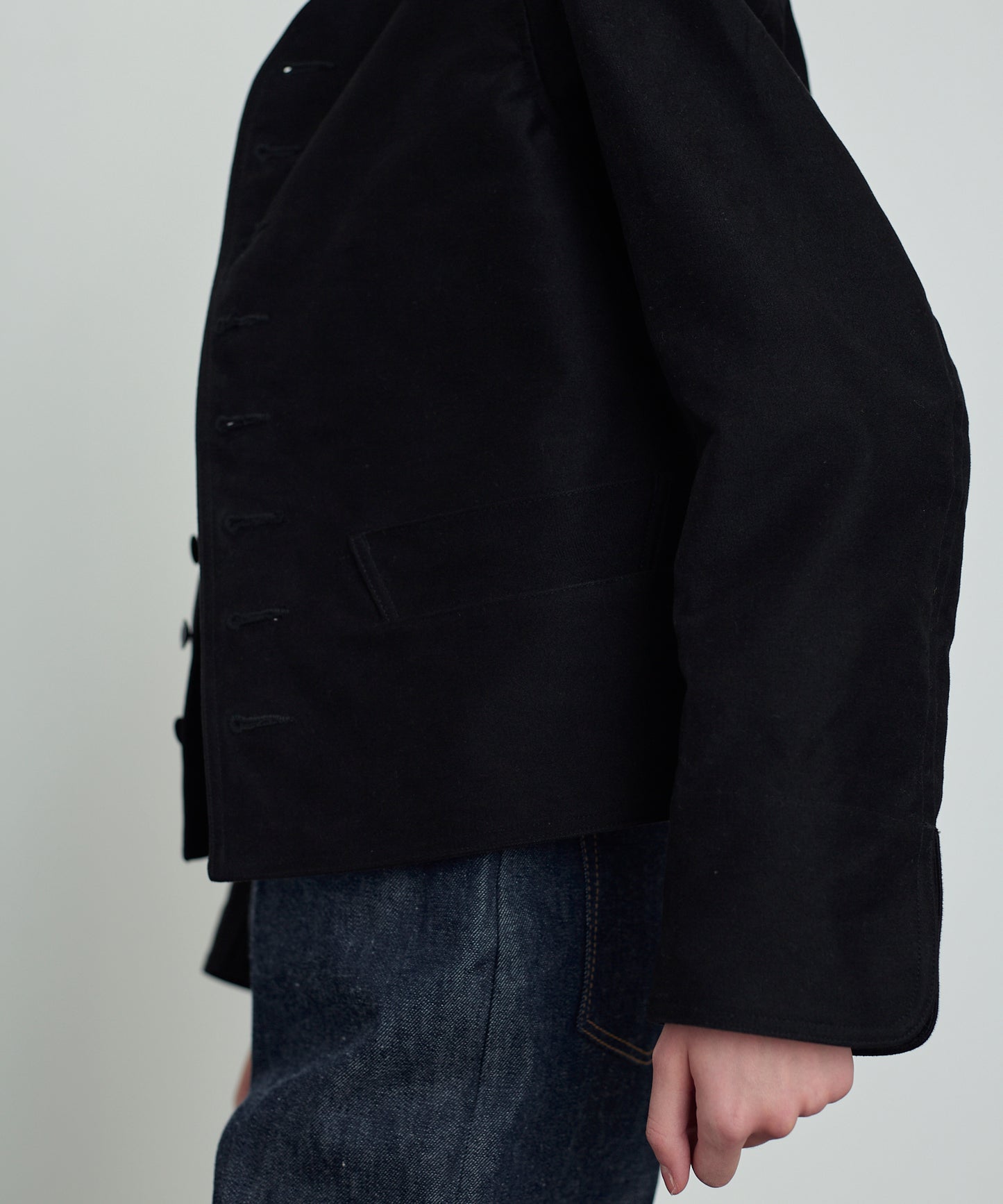 LADIES DOLMAN MOLESKIN BLACK