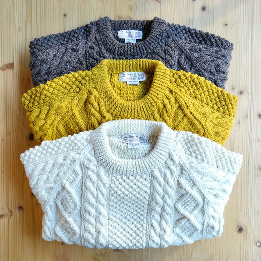 ATHENA DESIGNS for ANATOMICA ARAN SWEATER CREW NECK