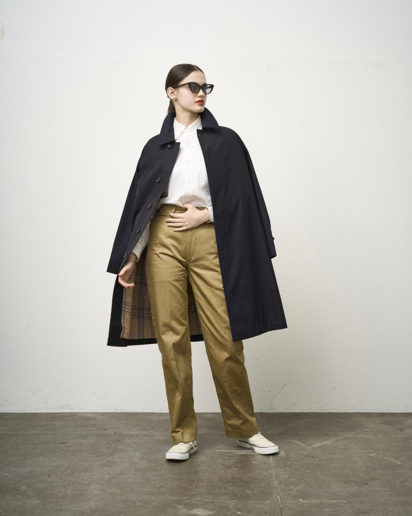 SINGLE RAGLAN COAT GABARDINE NAVY – ANATOMICA NAGOYA
