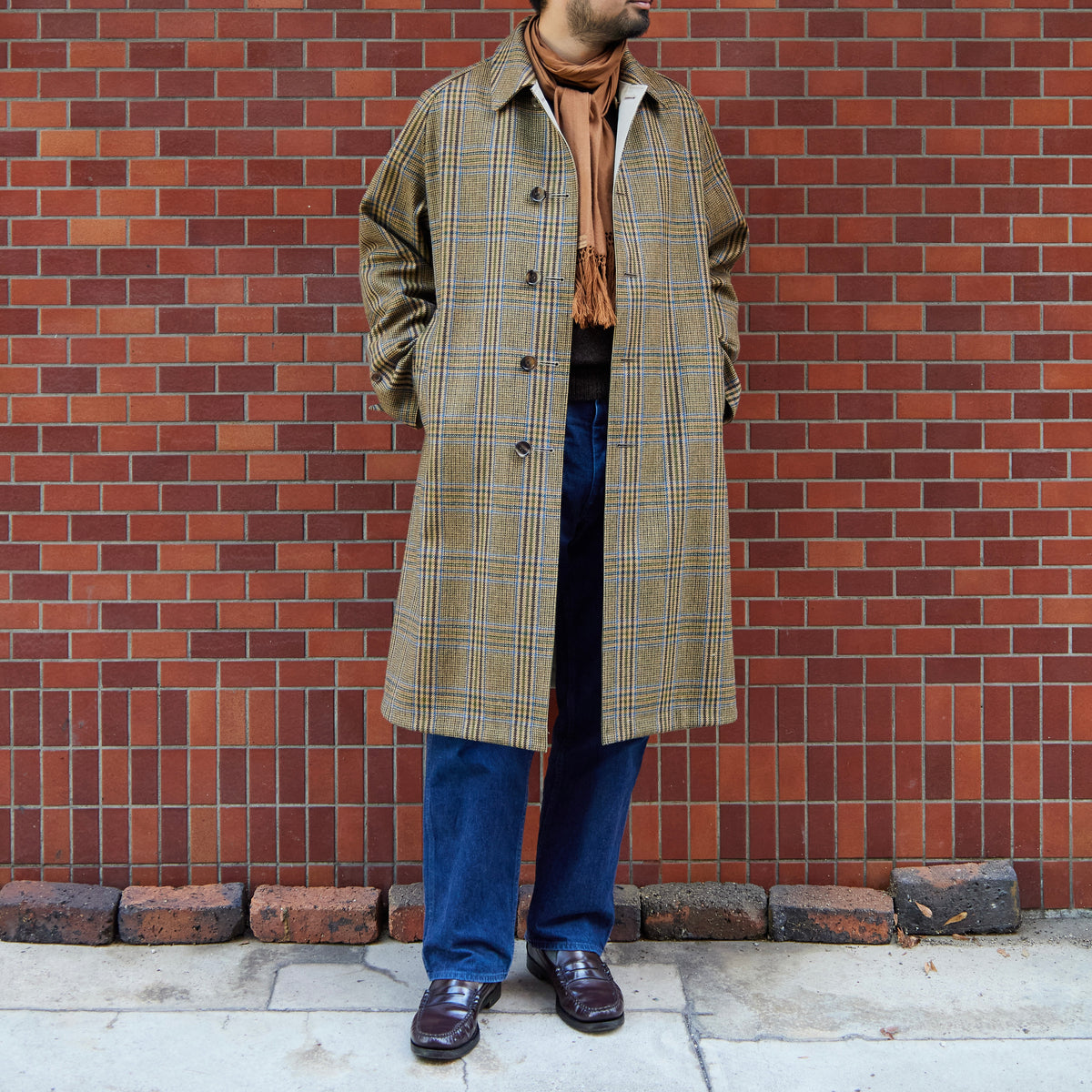 SINGLE RAGLAN COAT Ⅱ REVERSIBLE OVER CHECK BEIGE