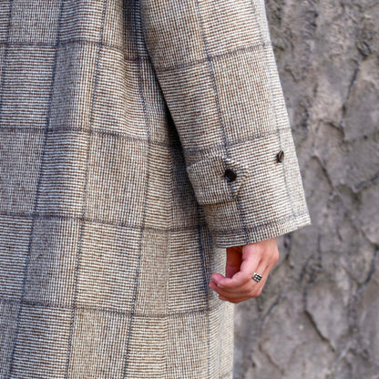 SINGLE RAGLAN COAT Ⅱ REVERSIBLE WINDOW CHECK BEIGE