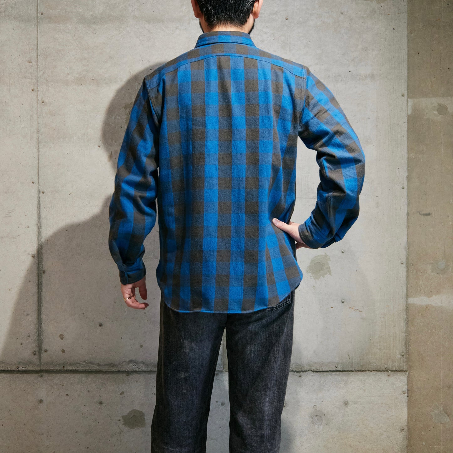 BIG YANK Y1945 SHRITS FLANNEL BROCK CHECK BLUE