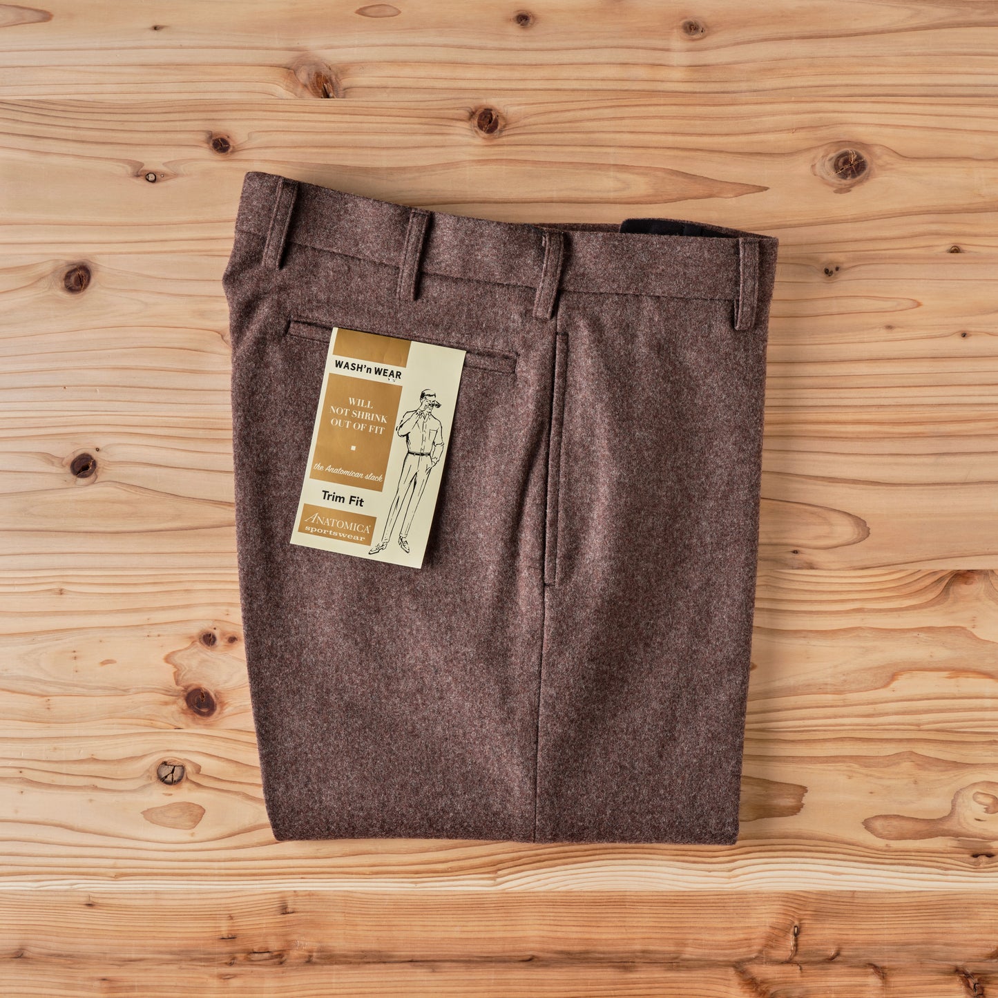 TRIM FIT PANTS Ⅲ WOOL FLANNEL BROWN