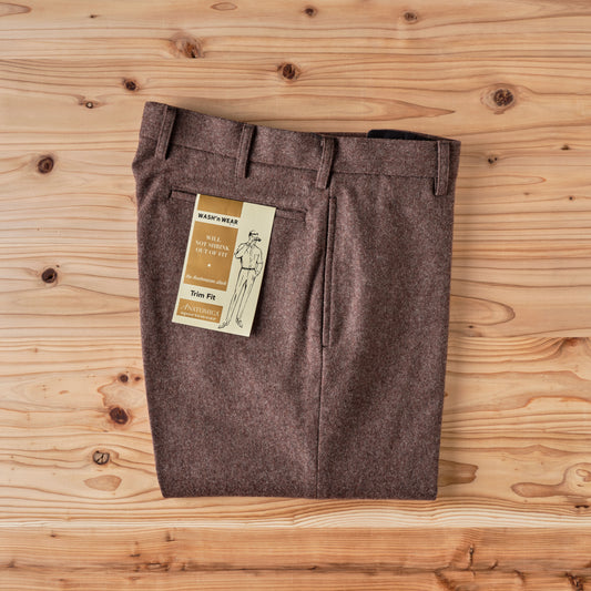 TRIM FIT PANTS Ⅲ WOOL FLANNEL BROWN