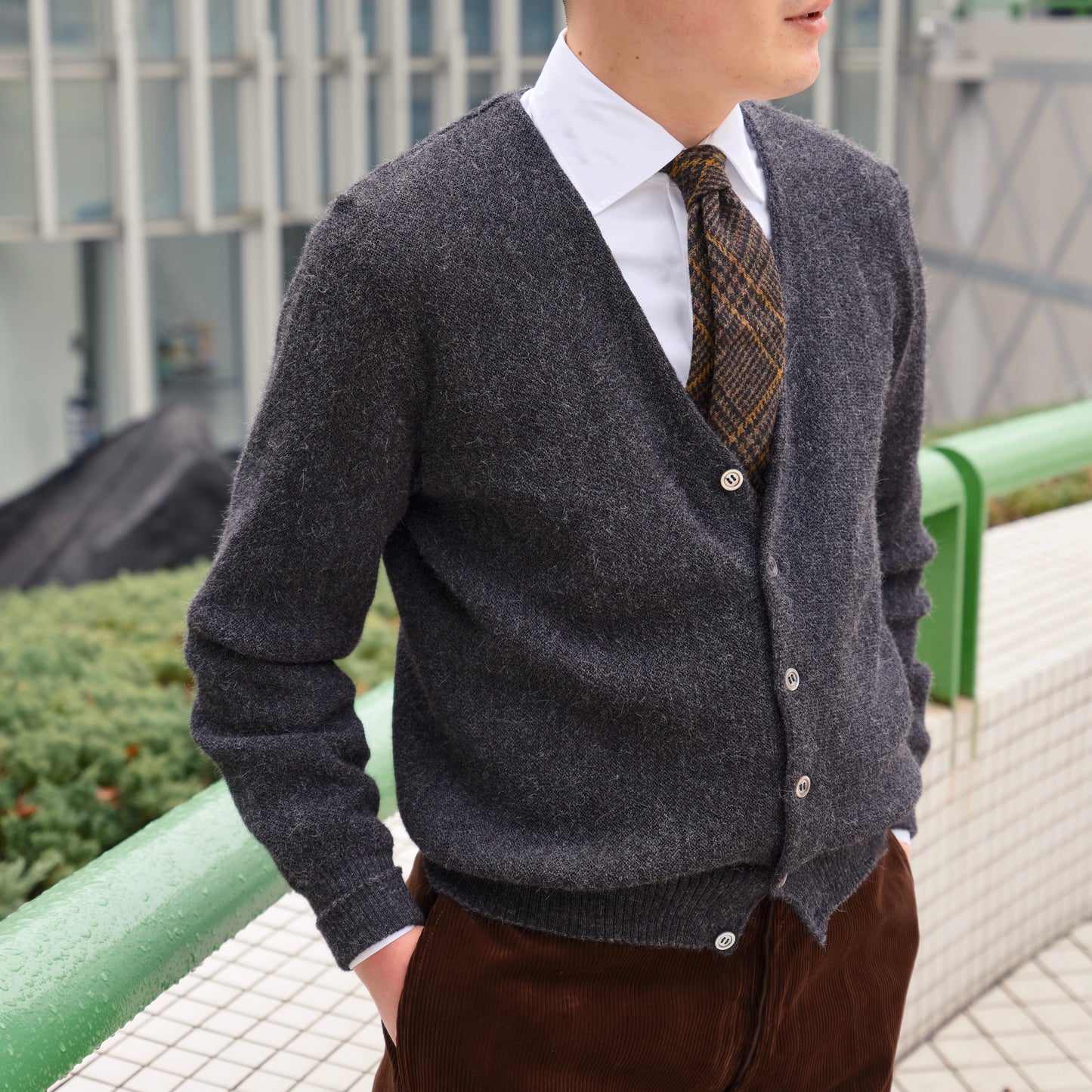 【NAGOYA LIMITED COLOR】 FANNI LEMMERMAYER  2PLY CARDIGAN CHARCOAL