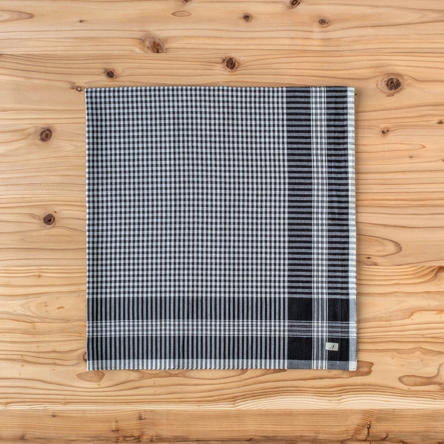 SCARF MADRAS CHECK BLACK